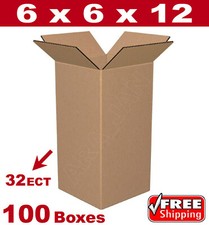 100- 6x6x12 Cardboard Boxes Mailing Packing Shipping Box 32ECT Corrugated Carton