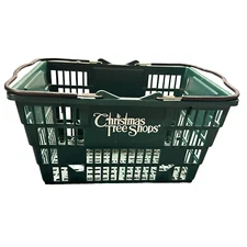 Christmas Tree Shop Green PLASTIC SHOPPING BASKET VERY RARE