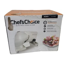 Chef'sChoice 609A Electric Meat Slicer w/ Stainless Steel Blade Precise Control