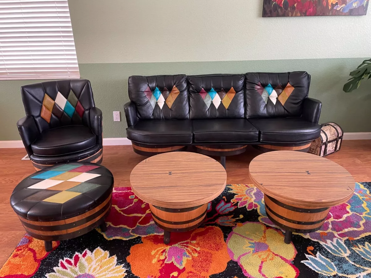 Vintage Barrel Furniture 10 Piece set Great Condition Mid Century Modern