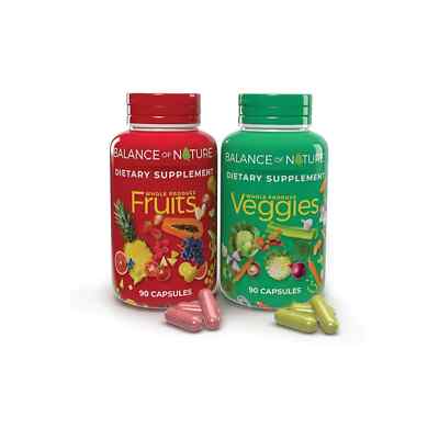 Fruits and Veggies Supplement Balance of Daily Nature 180 Capsules - 2 Bottles