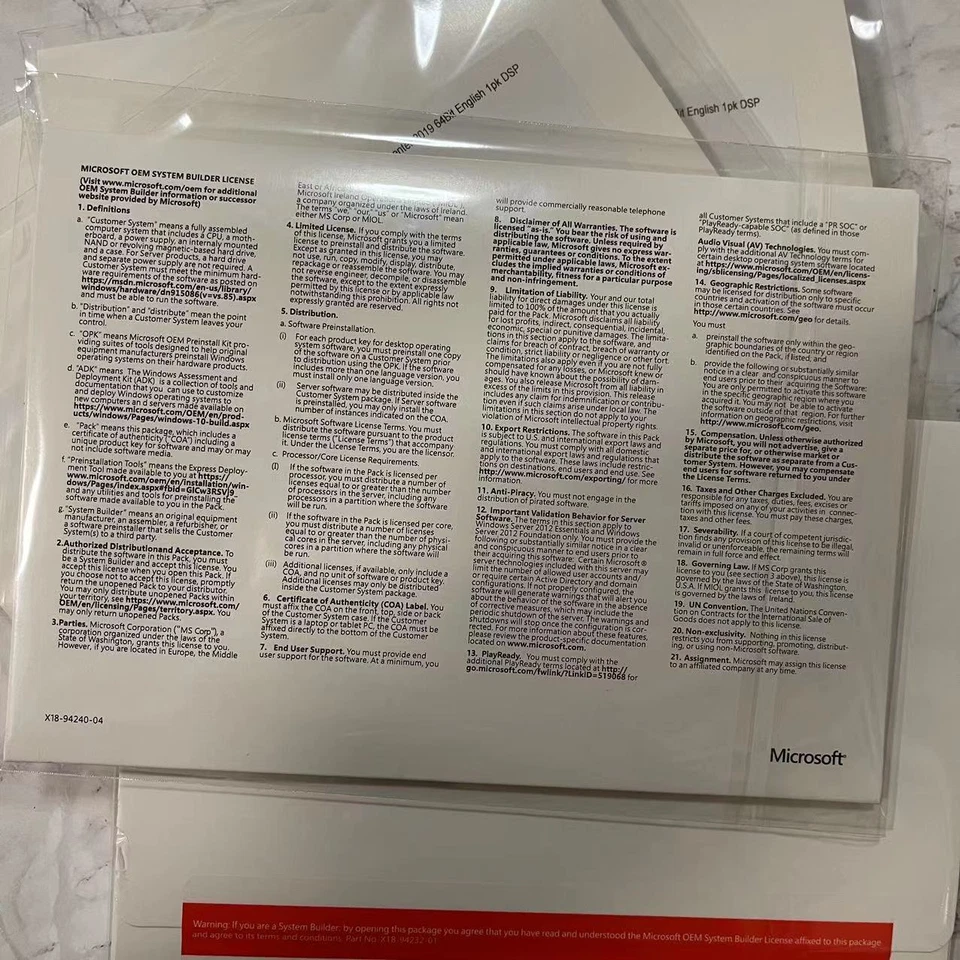 Microsoft Windows Server 2019 centro de datos 64 bits 16 núcleos clave de licencia DVD y certificado de autenticidad Foto 3 de 3