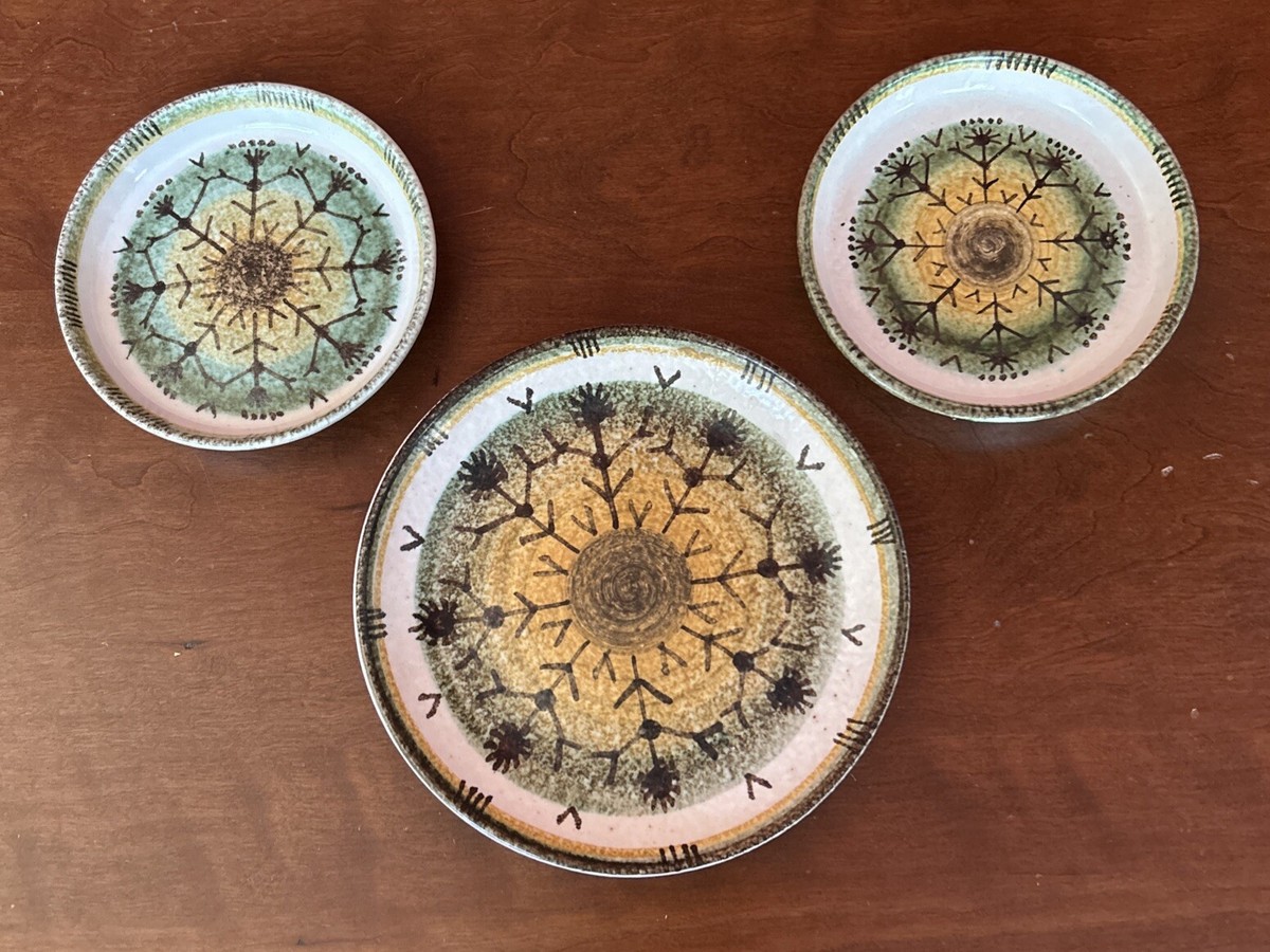 Set Of 3 Vintage MCM Arnold Zahner Rheinfelden hand painted Swiss