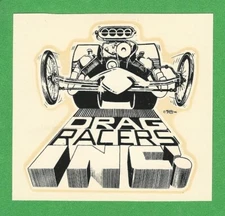 VINTAGE ORIGINAL 1966 ED ROTH "DRAG RACERS INC!" DRAGSTER WATER DECAL ART NICE!