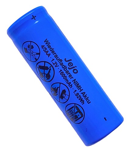 1x Akku mit U-Lötfahne HHR120 AA 1,2V 1600 mAh Ni-MH 4/5AA-Mignon Ø14 Höhe 43mm - Bild 3 von 4