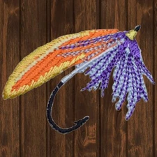 Large Fly Fishing Lure Embroidered Patch — Iron On