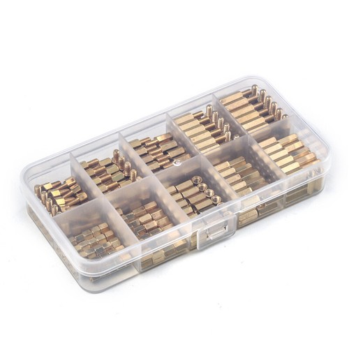 300Pcs M3 Brass Copper Pillar Stand Off Hex Column Spacer Threaded Screw Nut - Picture 5 of 23