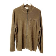 Woolrich Men's Full Zip Sweater Casual Size Large Brown