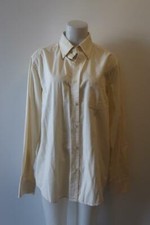 MENS THREADS SAKS FIFTH AVENUE YELLOW WHITE STRIPED BUTTON-UP SHIRT M 
