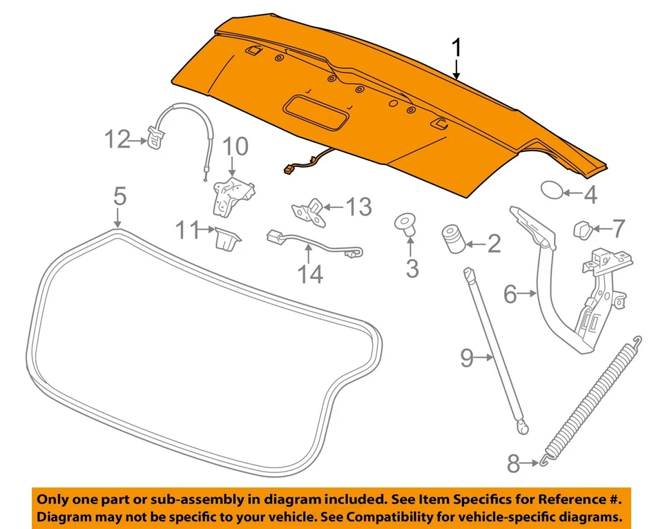 Used Deck Lid fits: 2015 Cadillac Cts Sdn VIN A 4th digit New Style w/o spoiler - Image 3 of 4
