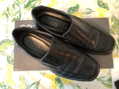 ECCO Loafers Mens EUR 42 US 8 8.5 Black Leather Melbourne Helsinki Comfort Shoes