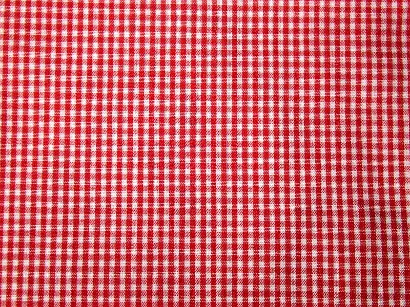 1 YD VTG TINY RED GINGHAM SQUARES COTTON FABRIC 44