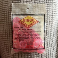 Vintage Arc "Bingo Experience" Clear Bright Pink Magnetic Bingo Chips 100 