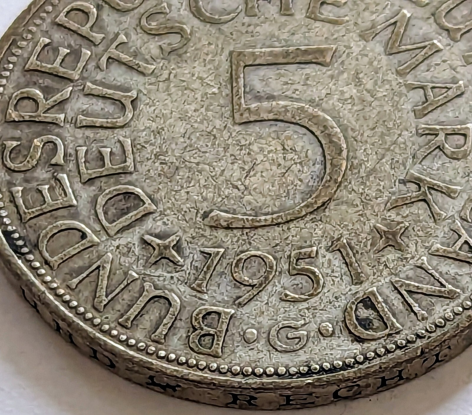 5 Deutsche Mark Münze 1951 D Wert Rare 5 German Mark 1951 G | eBay