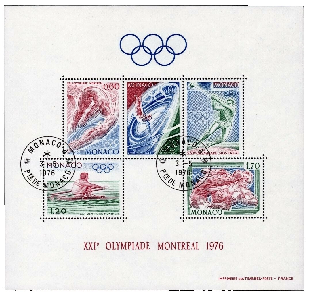 Estampillas de los Juegos Olímpicos utilizada MONACAN