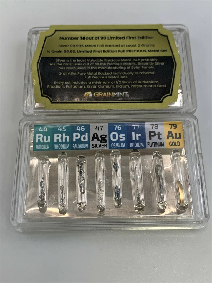 GM 1/2 Grano Rodio Iridio Osmio Paladio Oro Platino + Respaldo de Plata Foto 2 de 3