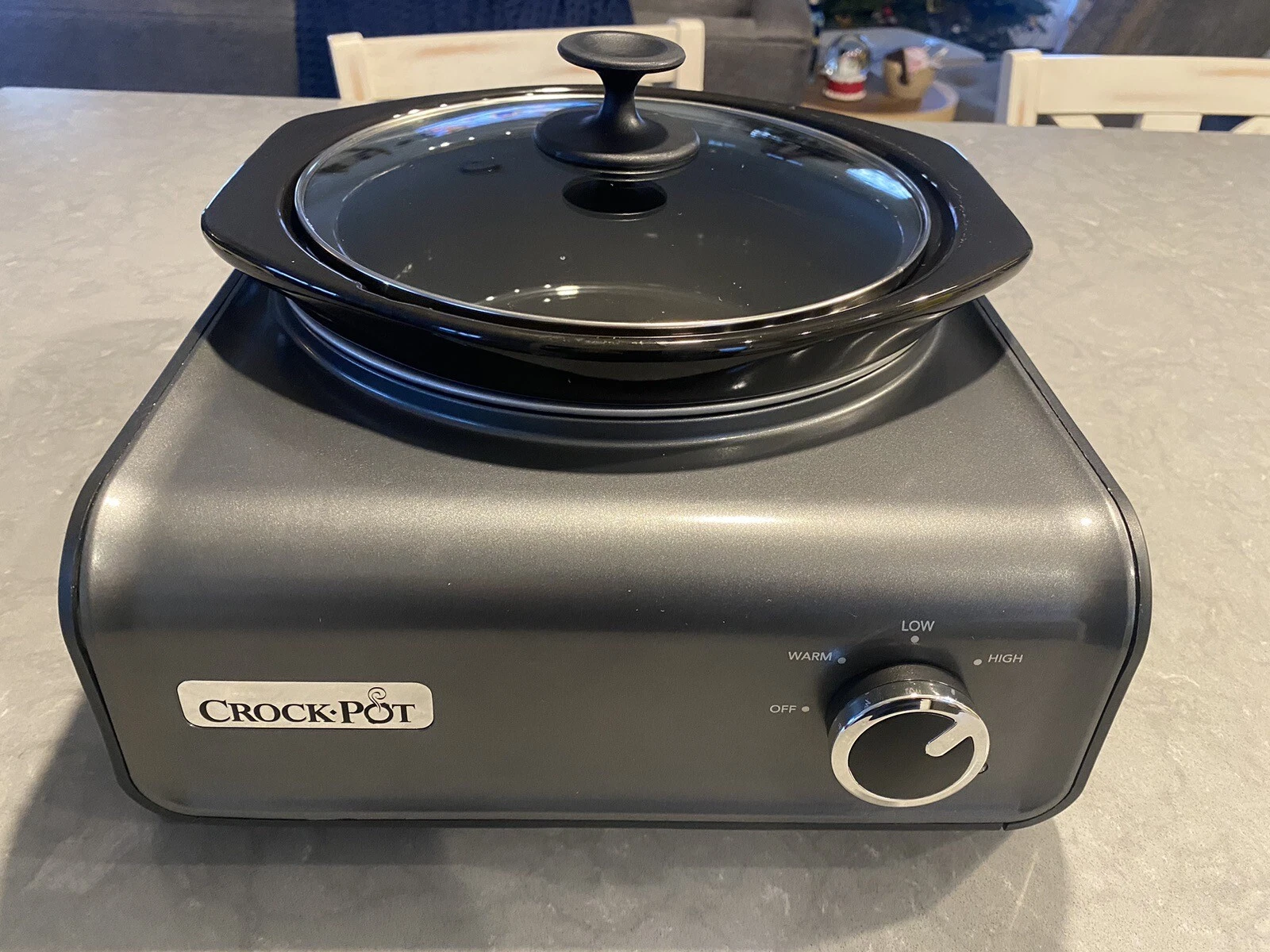 Crock-Pot Hook Up 2 Quart Round Slow Cooker SCCPMD2-CH Metallic Black Tested