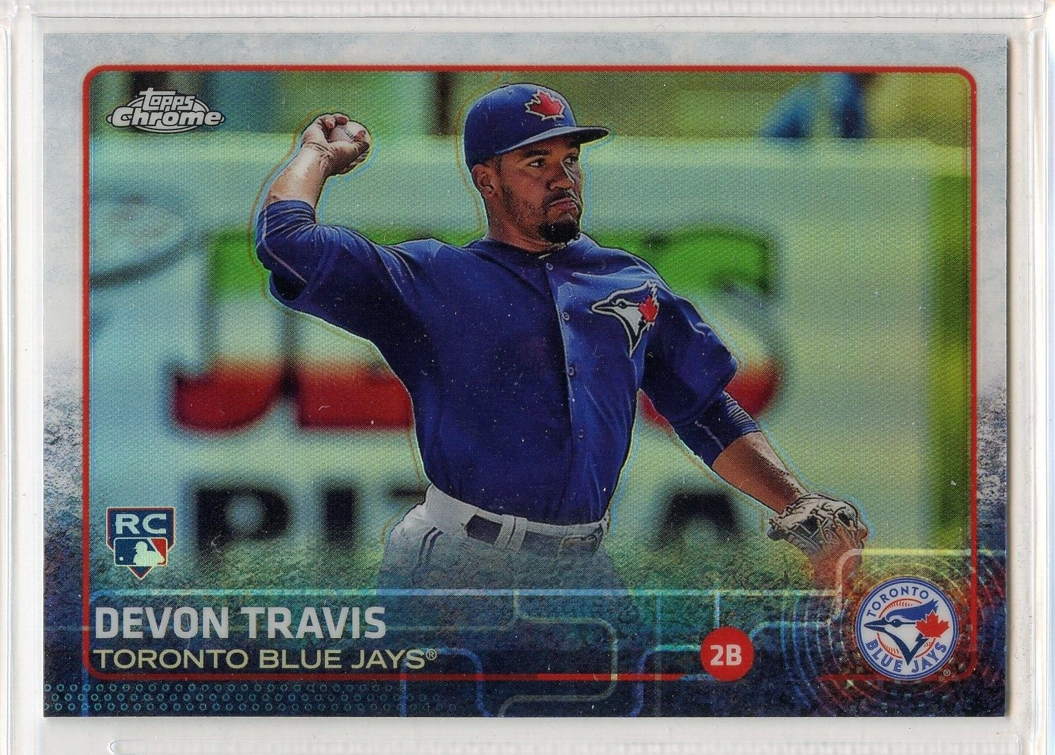 2015 Topps Chrome Baseball Refractors - #184 - Devon Travis - Toronto Blue Jays