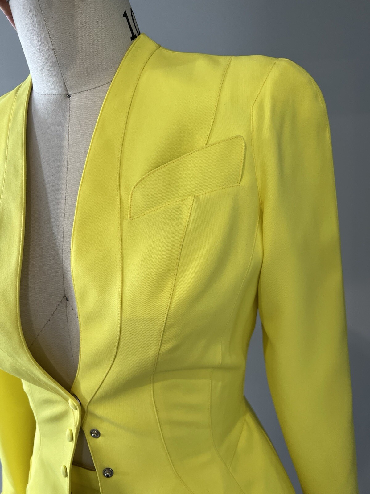 Thierry Mugler RARE Suit. Neon Yellow image 7