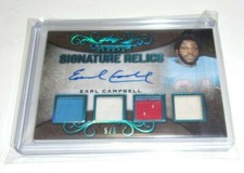 EARL CAMPBELL 2019 LEAF ULTIMATE GAME USED QUAD JERSEY AUTO 5/5 SIGNED CARD