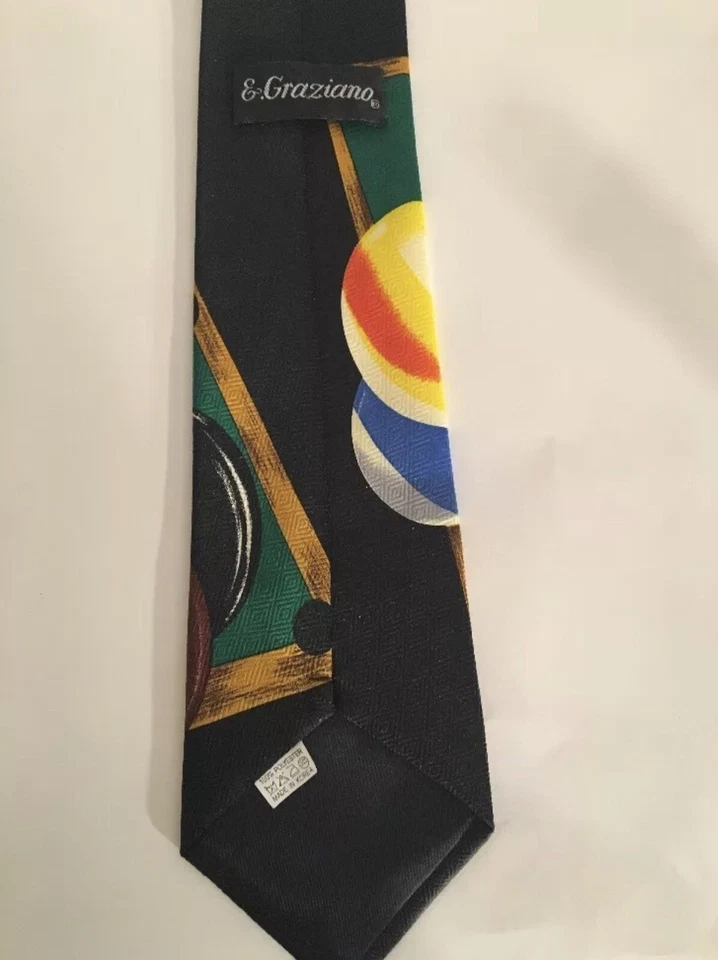 Billiards Pool Table Men's Neck Tie Necktie Graziano Pool Ball - Image 4 of 4