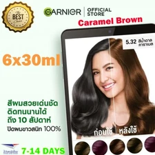 6x30ml Garnier Hair Colorant #5.32 Caramel Brown Olive Avocado Almond Oil Ammoni