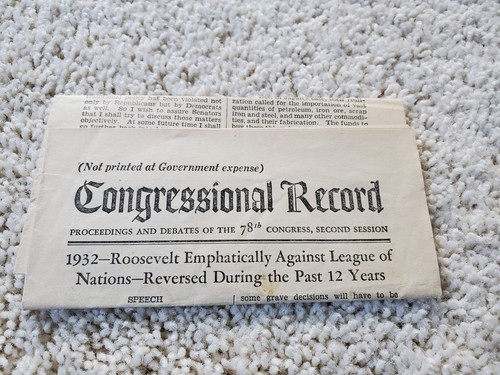 Congressional Record Proceedings Debatten of the 78th Congress Roosevelt 1944 - Bild 8 von 8