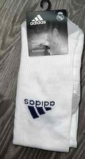 Image of Adidas Real Madrid Socks White Pink Football Socks Size 12-1 UK EU 30-33