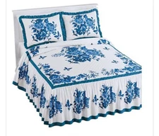 Collections Etc Enchanting Butterfly Ruffled Border King Quilt