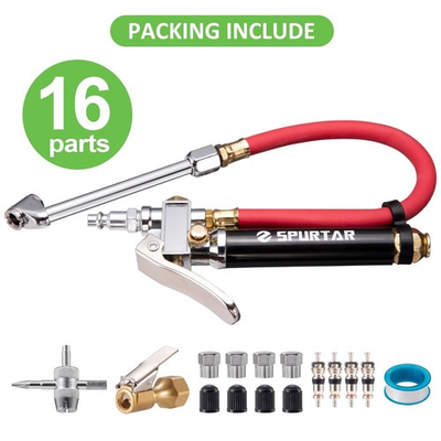 #ad 10 120 PSI Heavy Duty Tire Inflator Gauge Air Chuck with Pressure Gauge $21.09