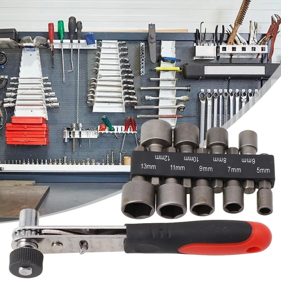 Ratchet Wrench Socket Wrench Small 10pcs 5-13mm 6.35mm/1/4 Inch Brand New - Image 4 of 4