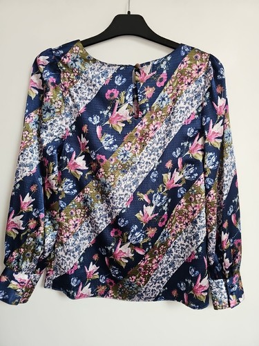 TU Floral Satin Blouse Hippie Cottagecore Size 8 Evening - Picture 6 of 6