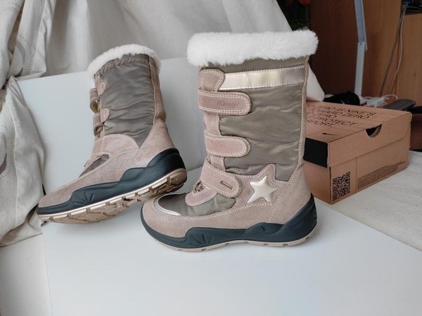 Women Ecco Boots Beige Leather 37