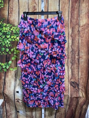 MinkPink Calista Midi Ruffle Skirt Size X-small F-22