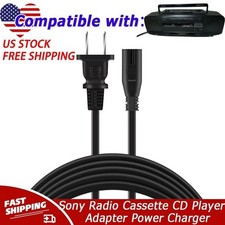 UL 6ft AC Power Cord Cable For Sony CFS-DW34 Radio Cassette CD Player 2-Prong