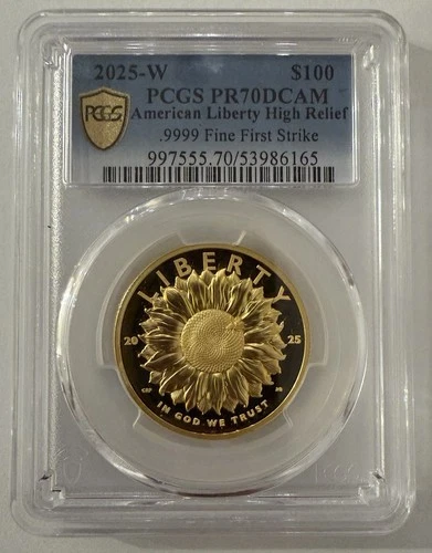 2025 W American Liberty Series High Relief Gold PCGS PR70DCAM First Strike w/OGP