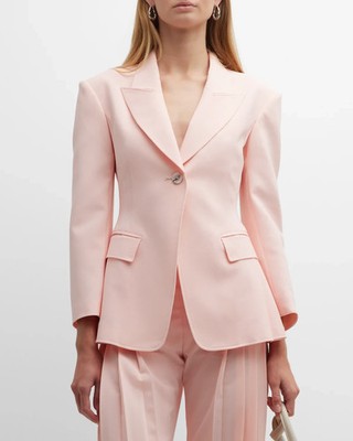 ADEAM  Parade  pink single breasted pleated side suit suiting career jacket 0