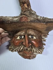 Hand Carved Wurzelsepp/ Tree Spirit, Happy Home Gnome, Folk Art, Outdoors In