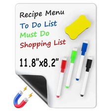 Magnetic Dry Erase Board Sheet A4 Fridge Whiteboard with Markers and Eraser