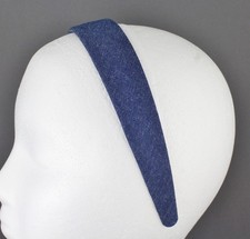 denim 1 1/8" wide headband textured fabric covered hair band accessory chambray