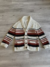 Vtg Montgomery Ward Dude Cardigan Sweater Mens Large 70s Wooden Buttons Lebowski