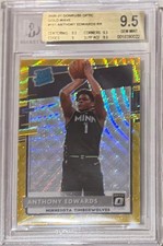2020-21 Anthony Edwards Donruss Optic Gold Wave Prizms RC... BGS 9.5 Gem Mint
