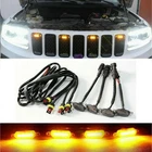 4Pcs LED Front Grille Light Raptor Style-Grill For Jeep Grand Cherokee 2003-2021