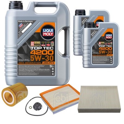 FEBI BILSTEIN Inspektionspaket 7L Liqui Moly Top Tec 4200 5W-30 für BMW 3er