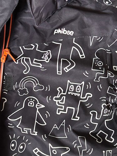 PHIBEE Jacket Boy Size 12 Youth Black Ski Waterproof 5000 mm Thumb Holes VGC - Picture 8 of 19