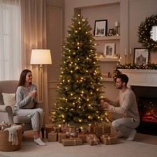 Best Artificial Pre-Lit Battery Powered Balsam Fir Christmas Trees Easy Assembly