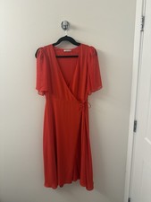 Alice + Olivia Red Siri Wrap Midi Dress Size 6