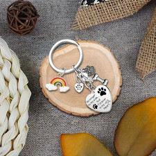 Pet Loss Keychain Rainbow Bridge Dog in Memory Pet Memorial Gift Cat kitten loss