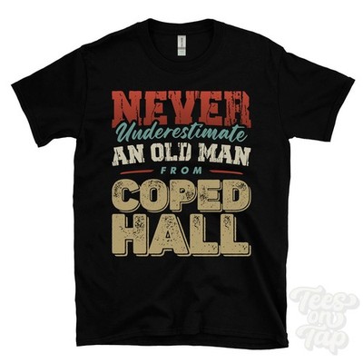 T-SHIRT UNTERSCHÄTZE NIE EINEN ALTEN MANN AUS DER COPED HALL lustig Weihnachtsgeschenk England