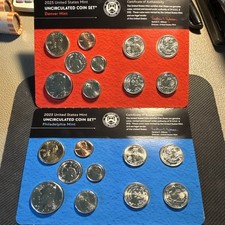 United States Mint 2025 Uncirculated Coin Set Denver & Philadelphia $1-$1¢